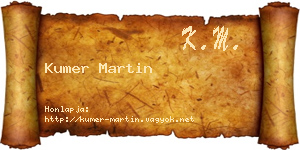 Kumer Martin névjegykártya